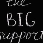 Benefits - The Big Support Lettering Text on Black Background