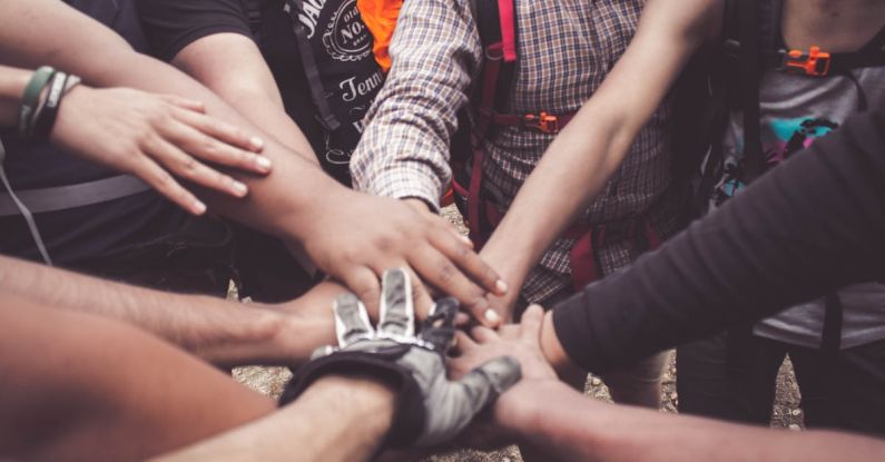 Support - People Doing Group Hand Cheer