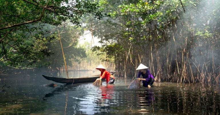 Sustainable Fishing - Women with Fishing Baskets in River